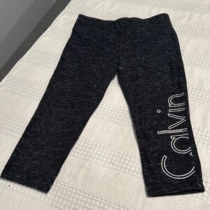Calvin Klein Gray and White Leggings Athletic Style